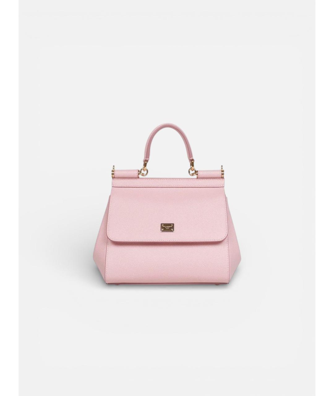 DOLCE&GABBANA Розовая кожаная сумка через плечо, фото 4