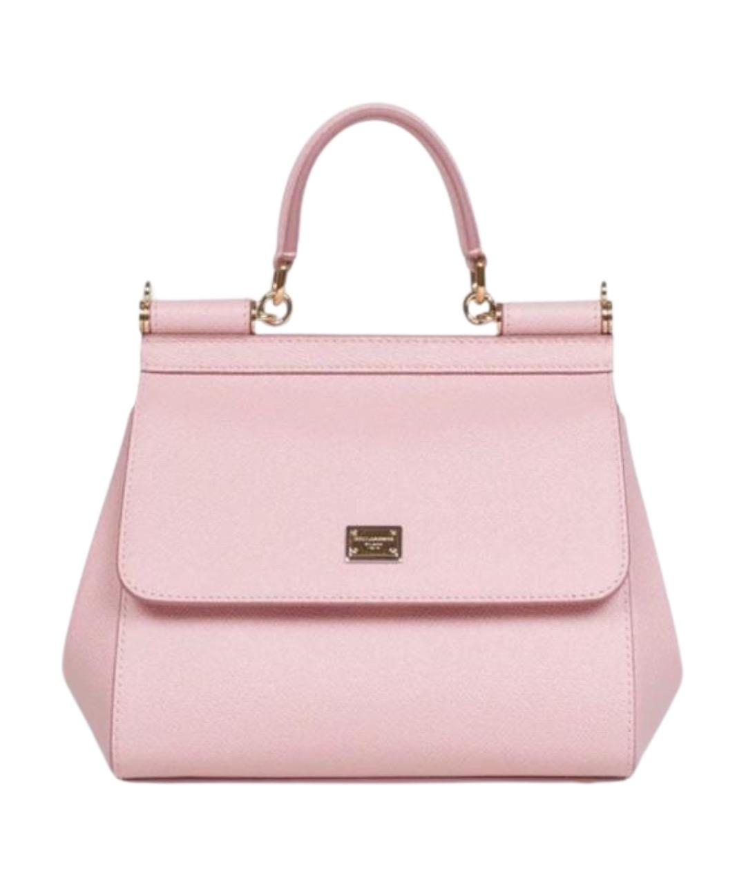 DOLCE&GABBANA Розовая кожаная сумка через плечо, фото 1