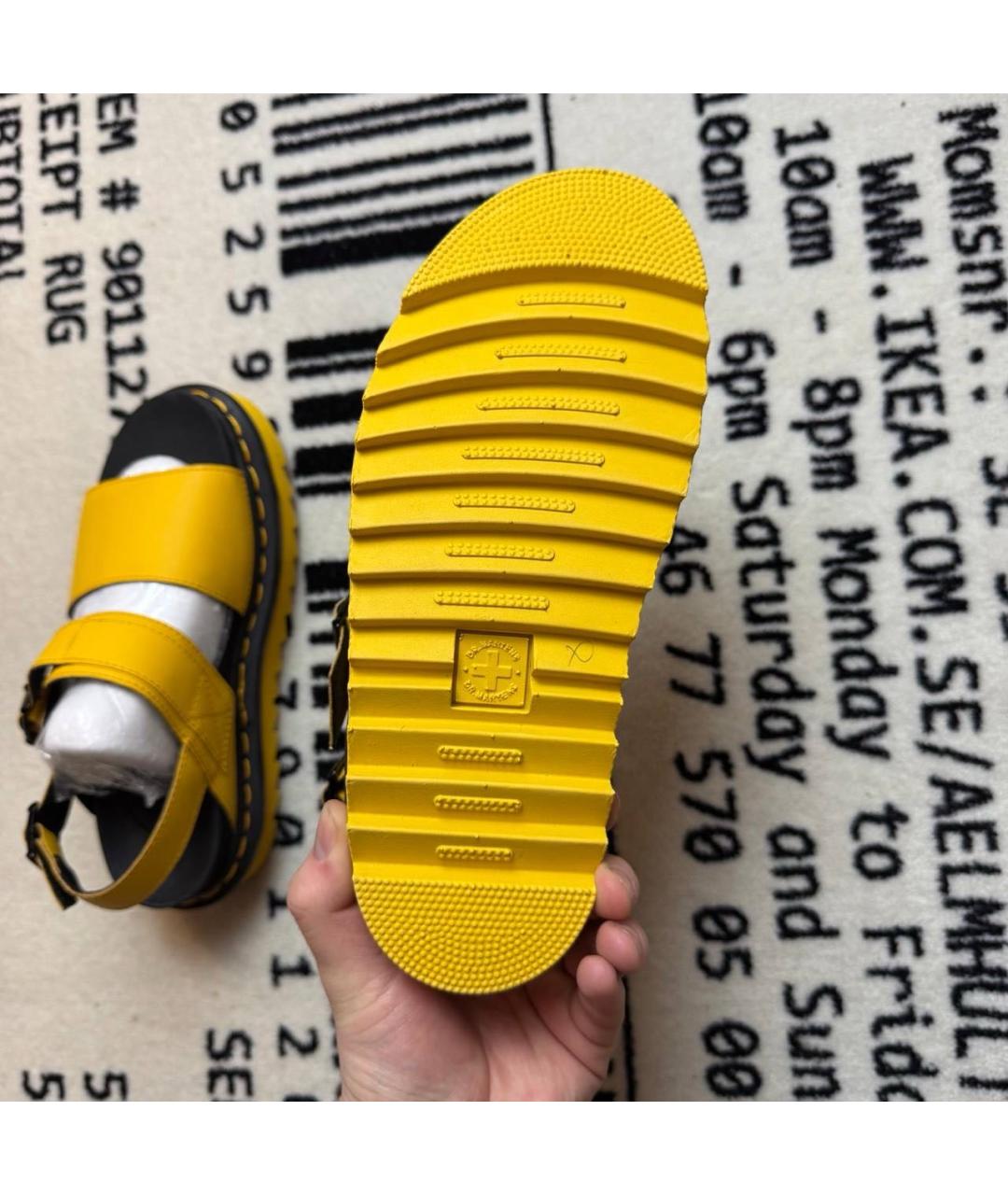 DR. MARTENS Желтые кожаные сандалии, фото 5