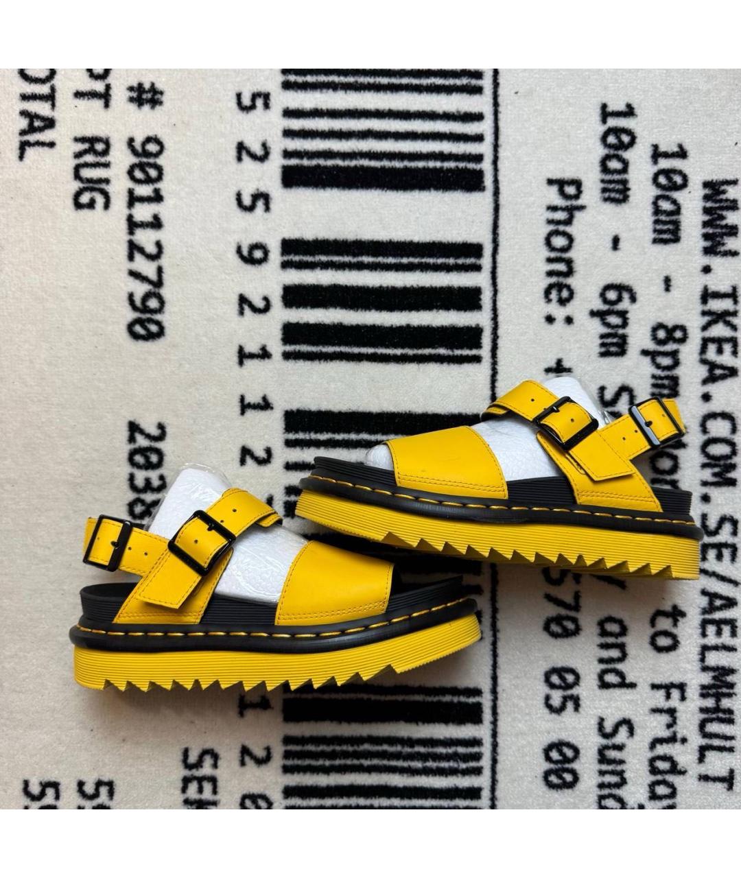 DR. MARTENS Желтые кожаные сандалии, фото 6