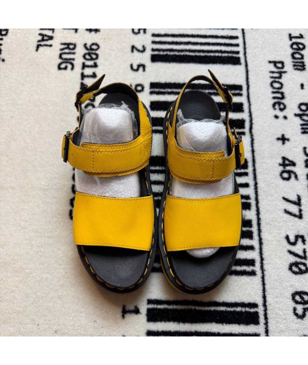 DR. MARTENS Желтые кожаные сандалии, фото 2