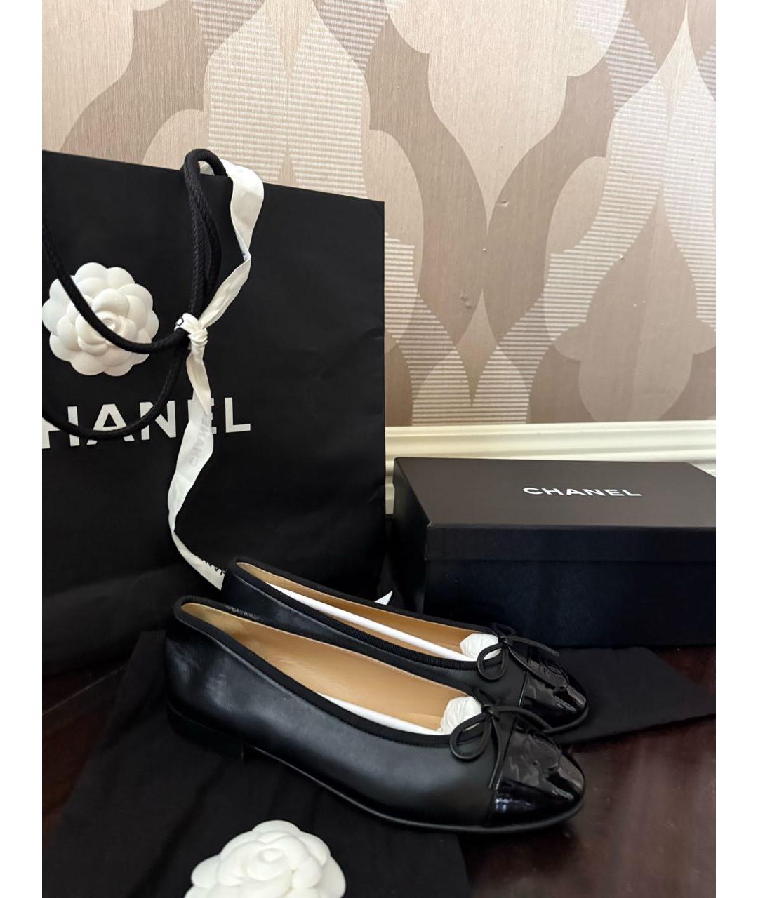 CHANEL Черные кожаные балетки, фото 7