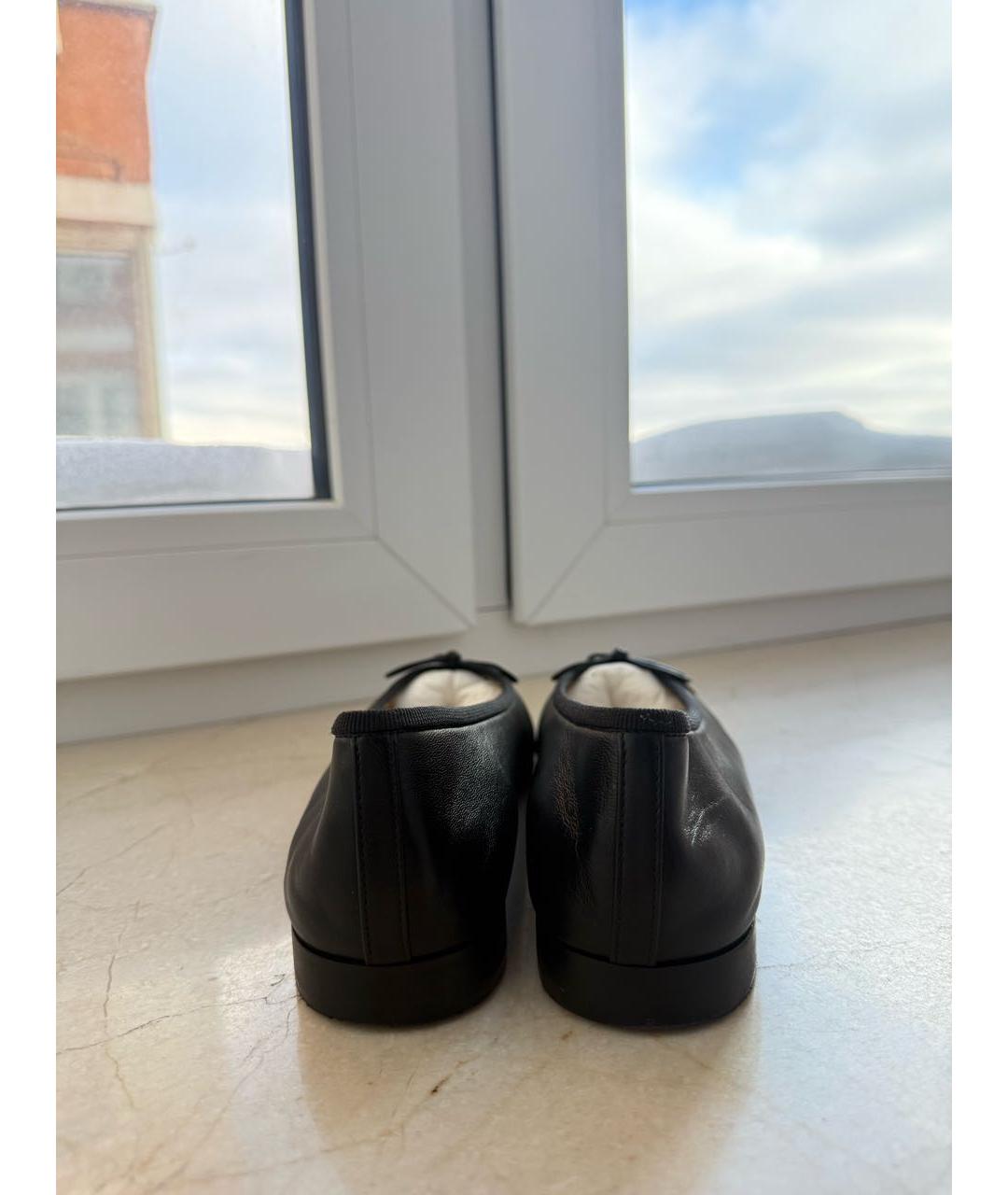 CHANEL Черные кожаные балетки, фото 4