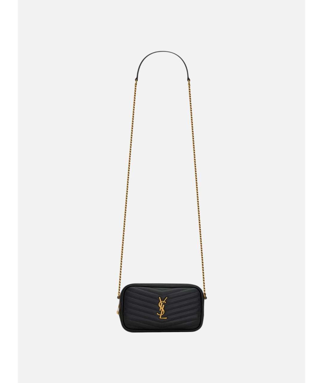 SAINT LAURENT Черная кожаная сумка через плечо, фото 4