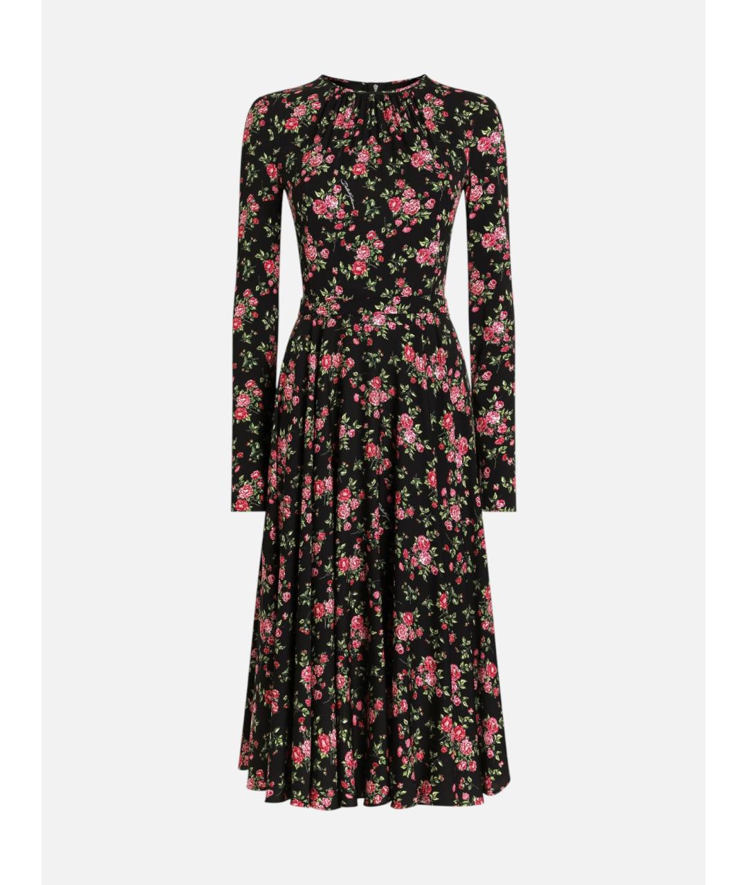 DOLCE&GABBANA Мульти шелковое повседневное платье, фото 4