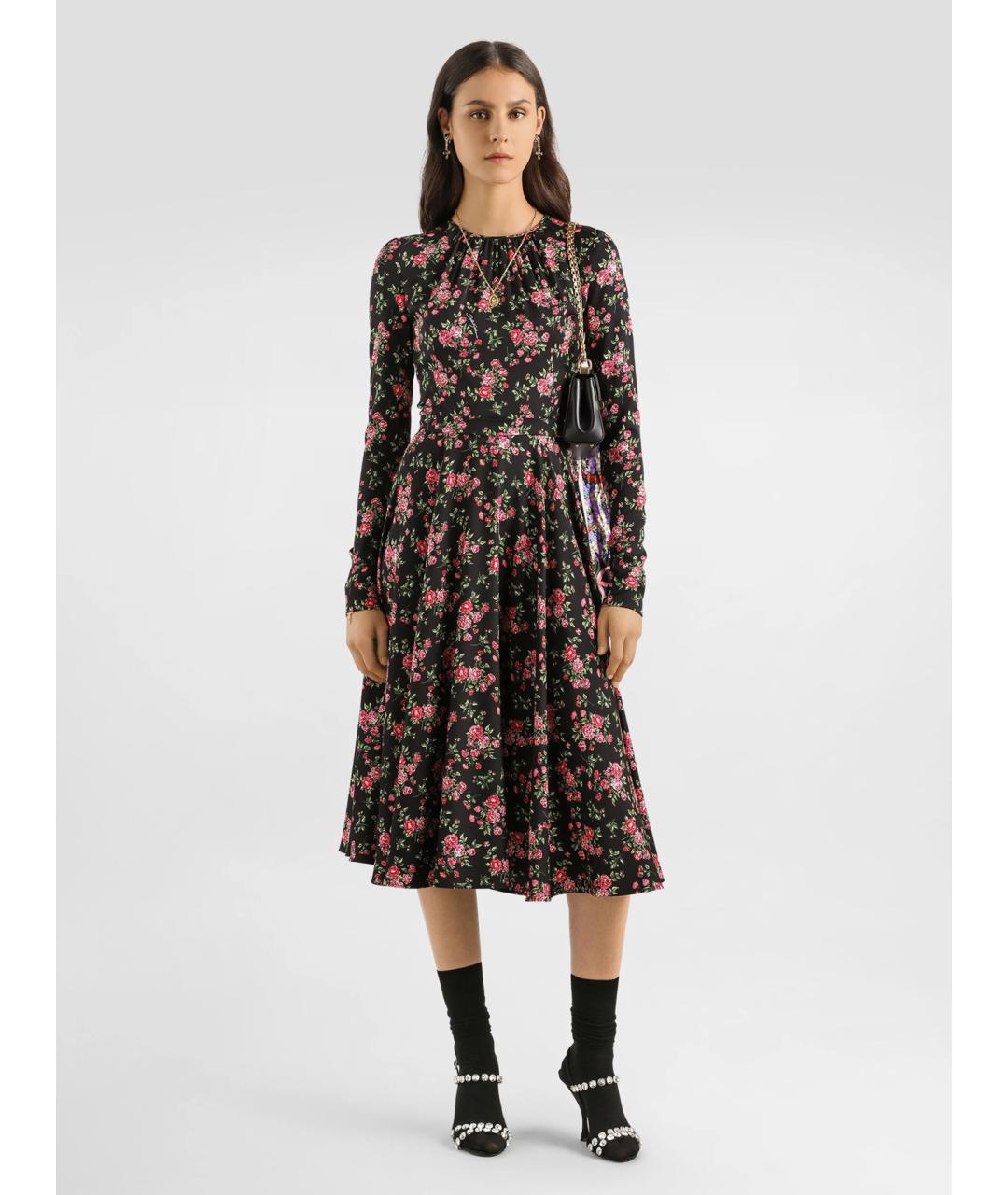 DOLCE&GABBANA Мульти шелковое повседневное платье, фото 2