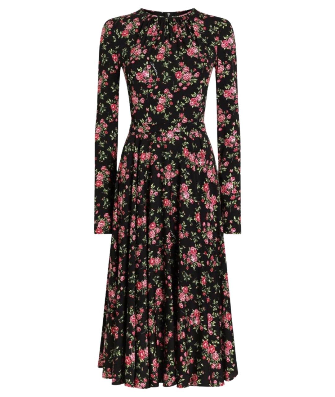 DOLCE&GABBANA Мульти шелковое повседневное платье, фото 1