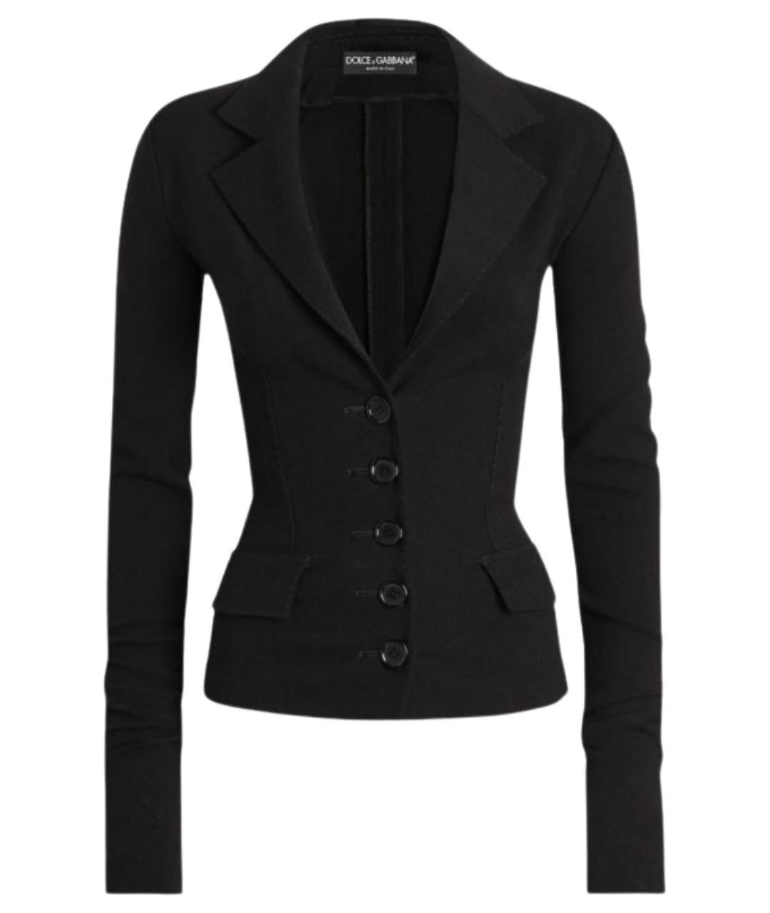 DOLCE&GABBANA Черный шерстяной жакет/пиджак, фото 1