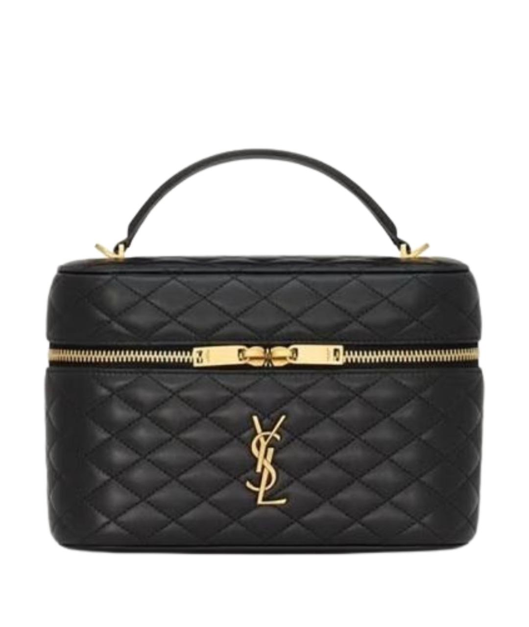 SAINT LAURENT Черная кожаная сумка через плечо, фото 1