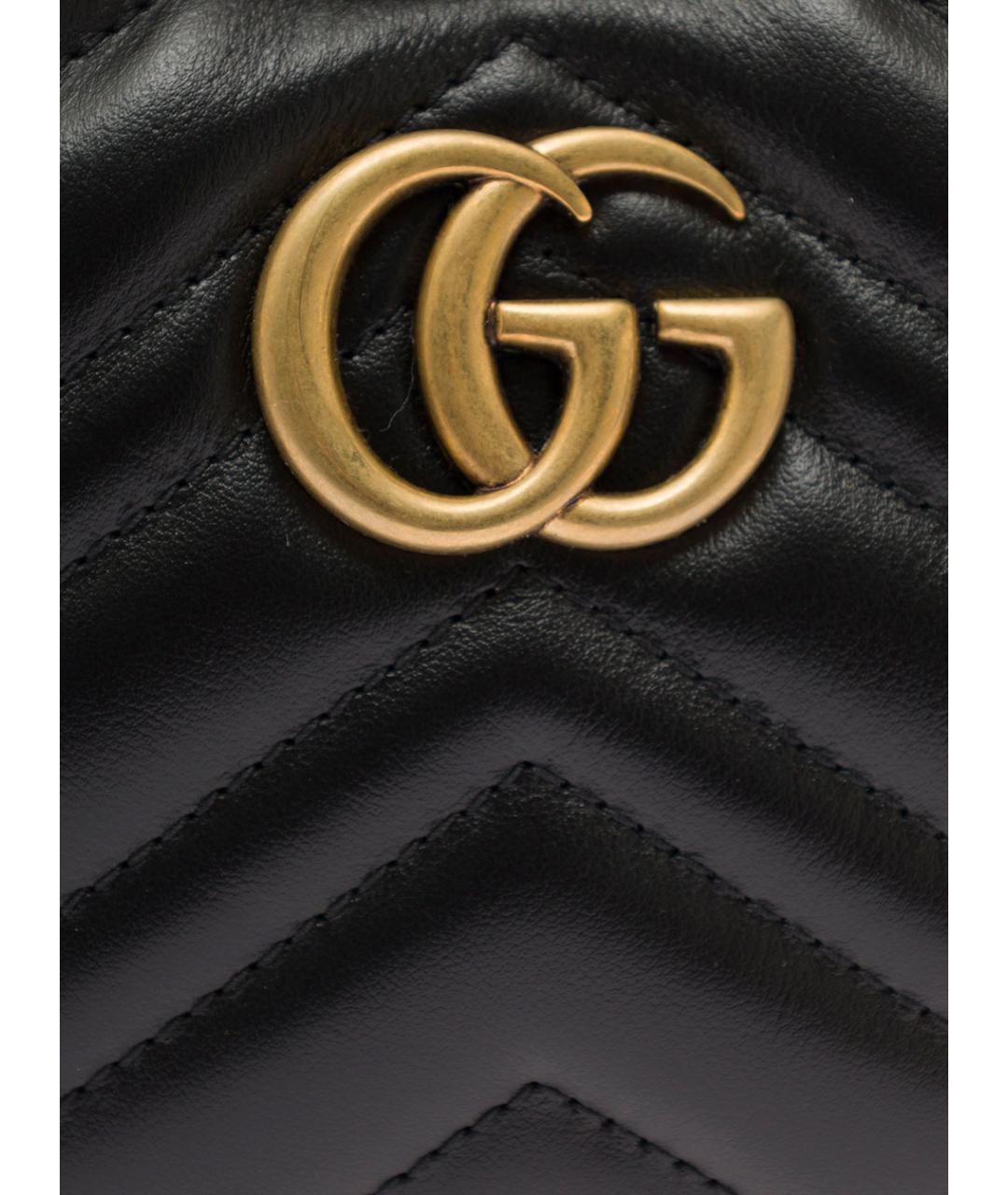 GUCCI Черная кожаная сумка через плечо, фото 4