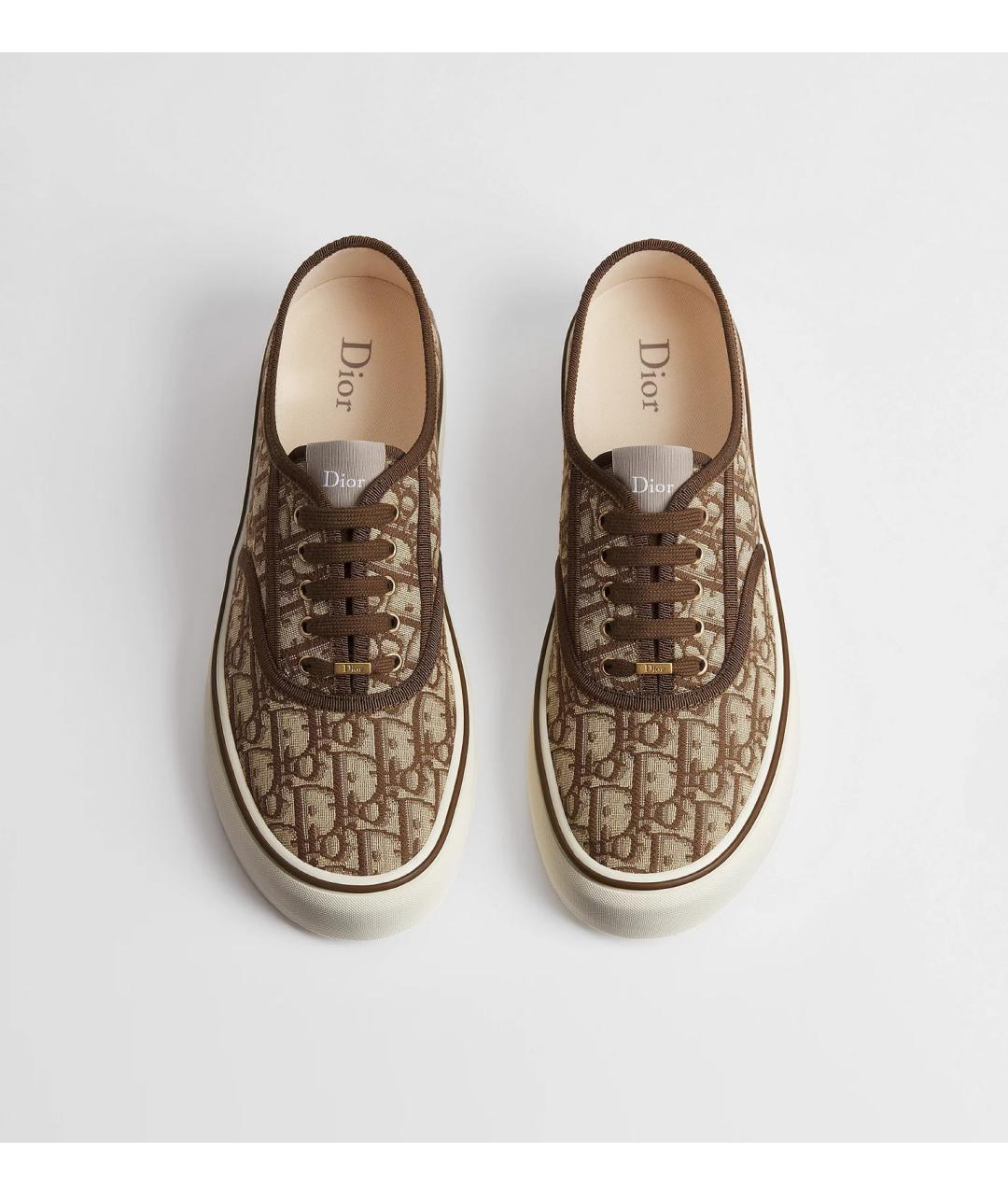CHRISTIAN DIOR Бежевые кожаные низкие кроссовки / кеды, фото 2