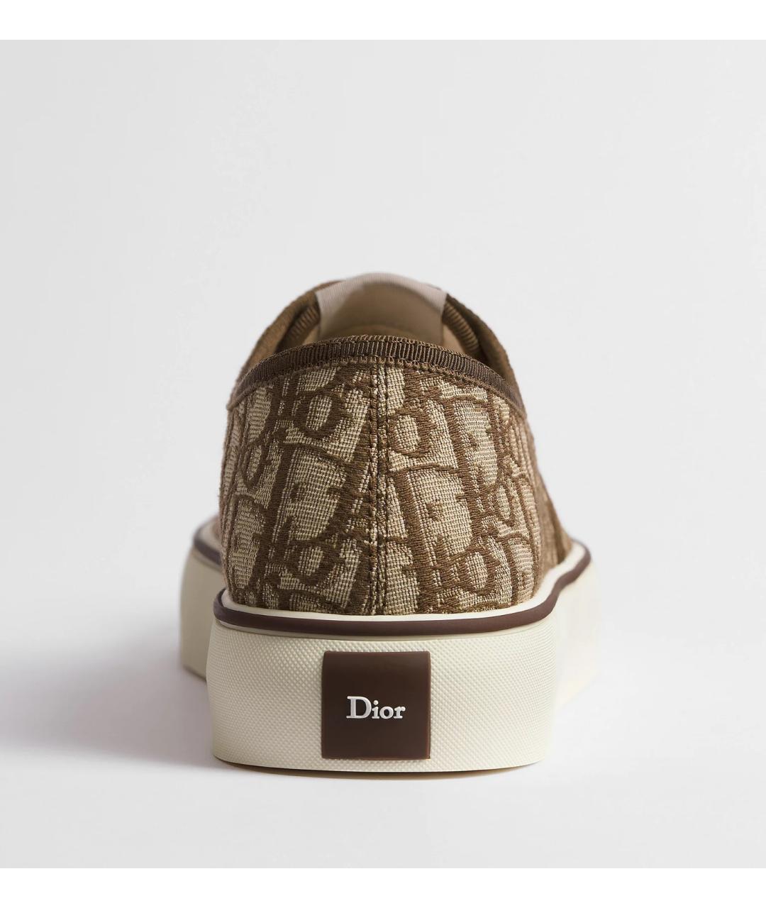 CHRISTIAN DIOR Бежевые кожаные низкие кроссовки / кеды, фото 3