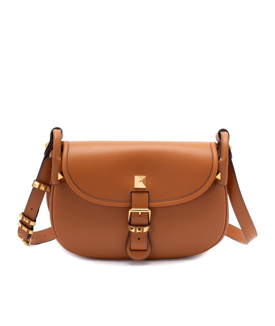 VALENTINO Коричневая кожаная сумка через плечо, фото 1