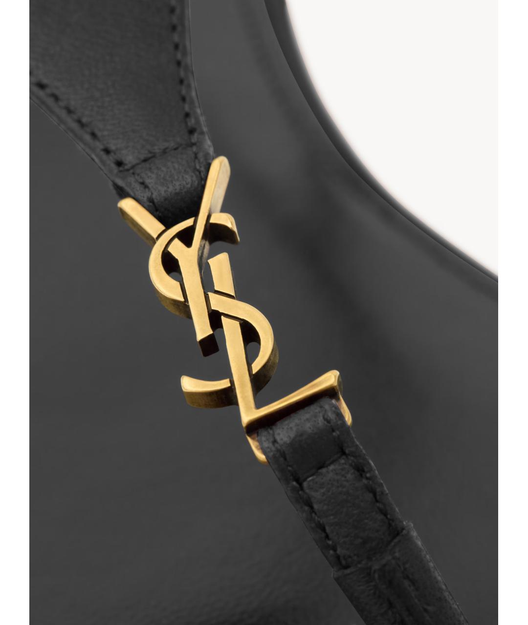 SAINT LAURENT Черные кожаные сандалии, фото 4