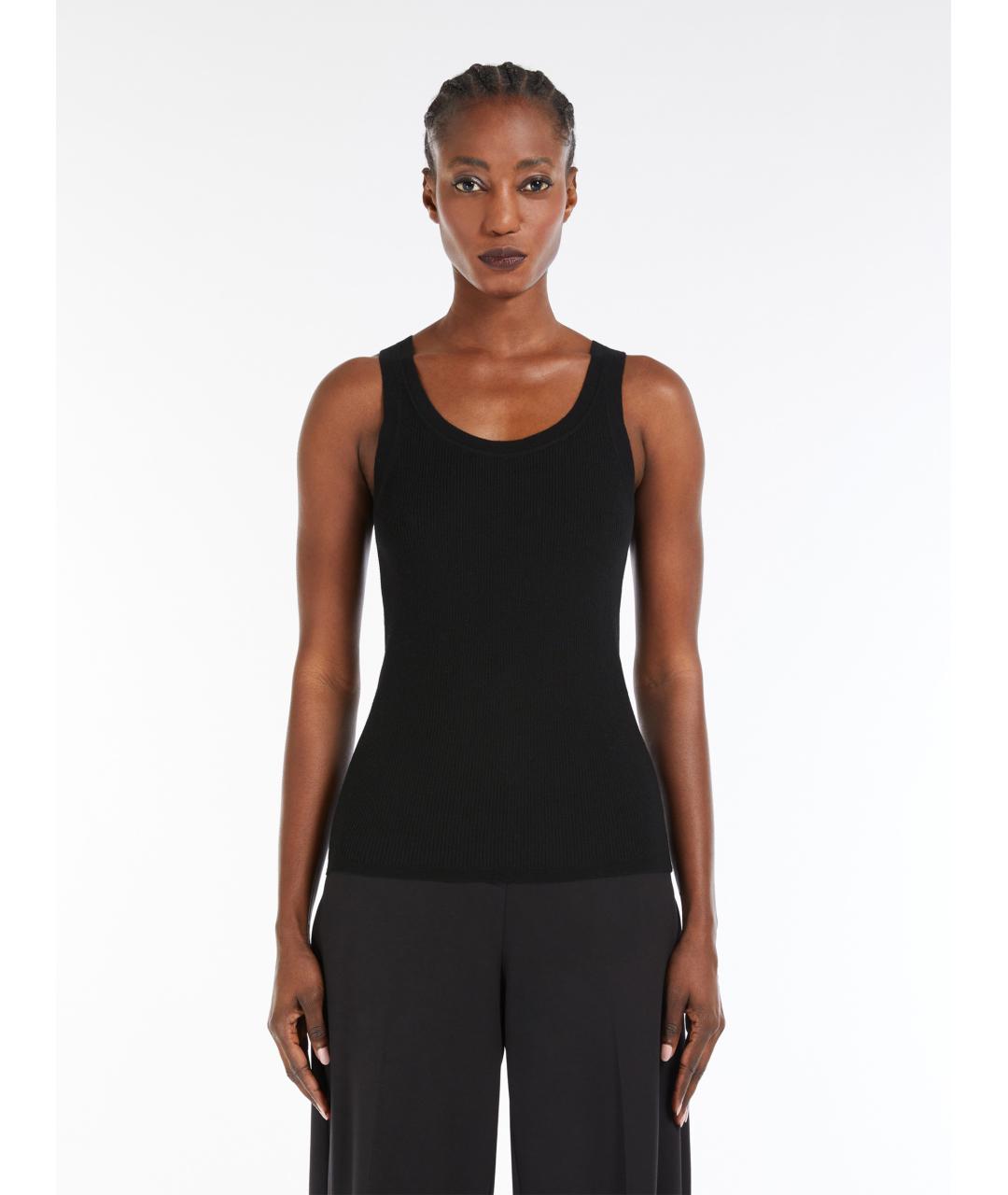 MAX MARA Черная шерстяная майка, фото 2