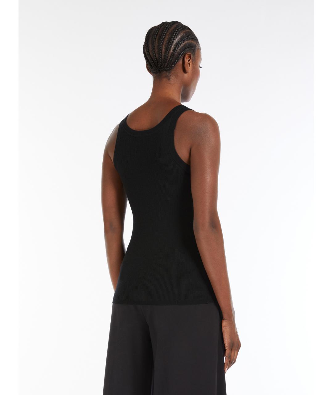 MAX MARA Черная шерстяная майка, фото 3