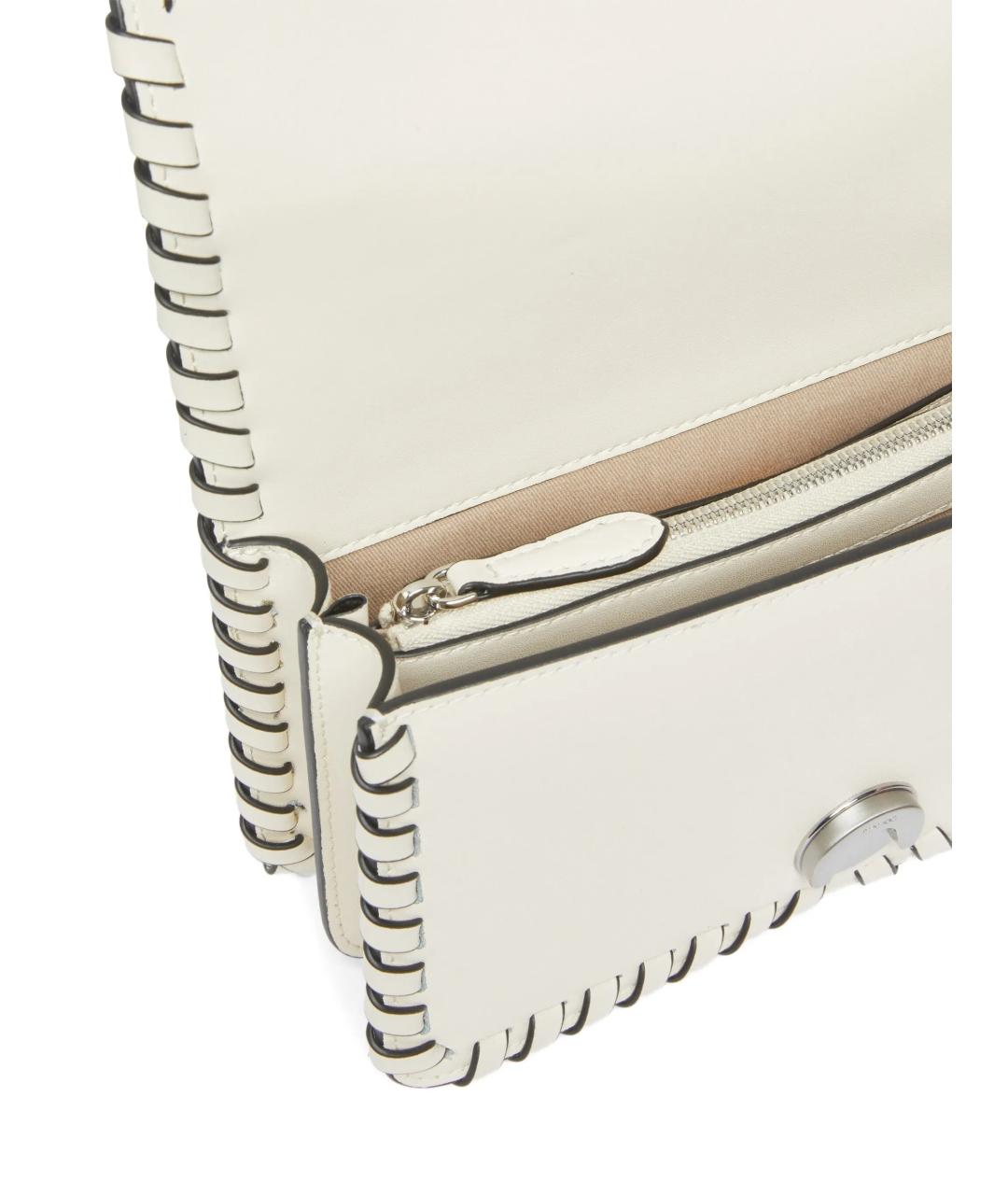 PINKO Белая кожаная сумка с короткими ручками, фото 4