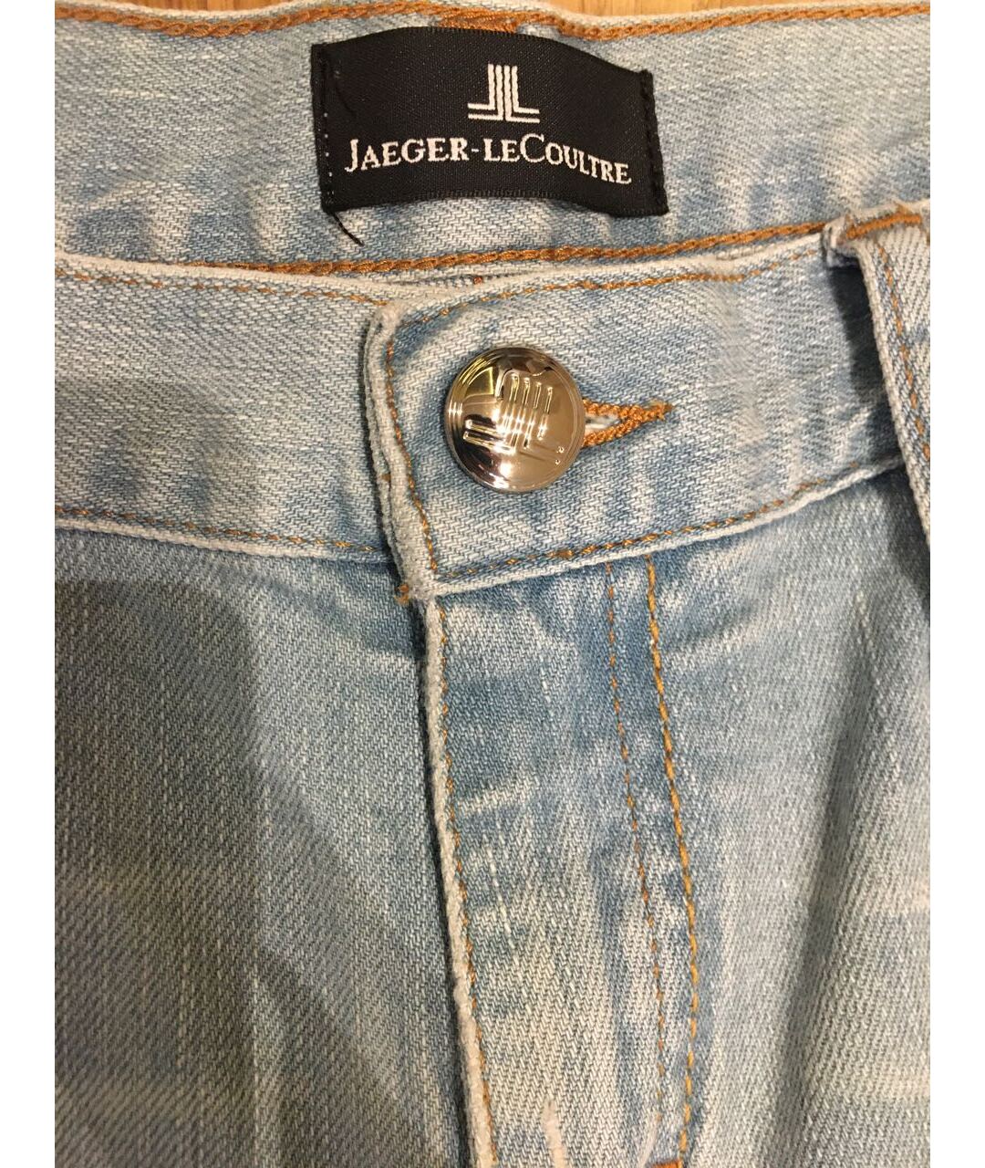 Jaeger LeCoultre Master Compressor Голубые хлопко-эластановые прямые джинсы, фото 3