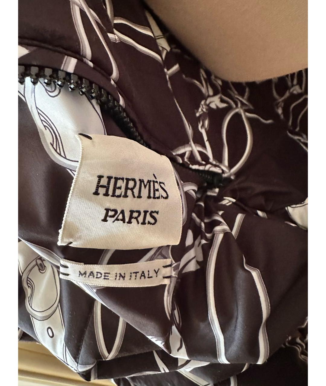 HERMES Черный полиамидовый пуховик, фото 4