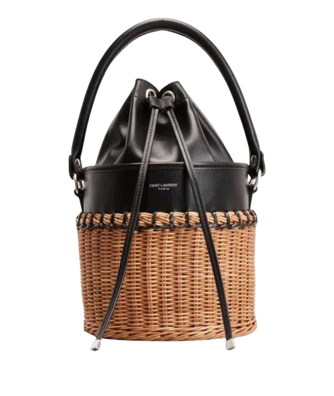 SAINT LAURENT Черная пелетеная сумка через плечо, фото 1