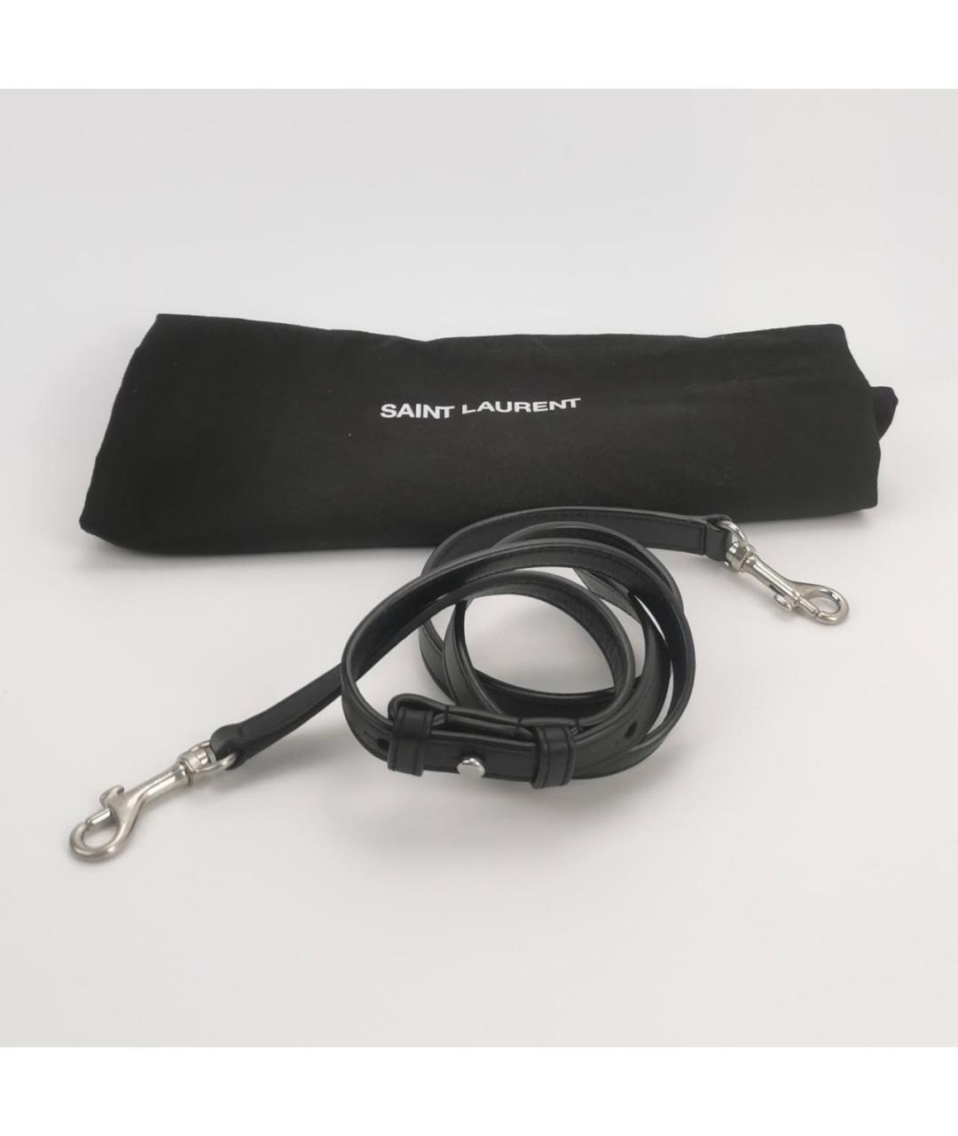 SAINT LAURENT Черная пелетеная сумка через плечо, фото 8