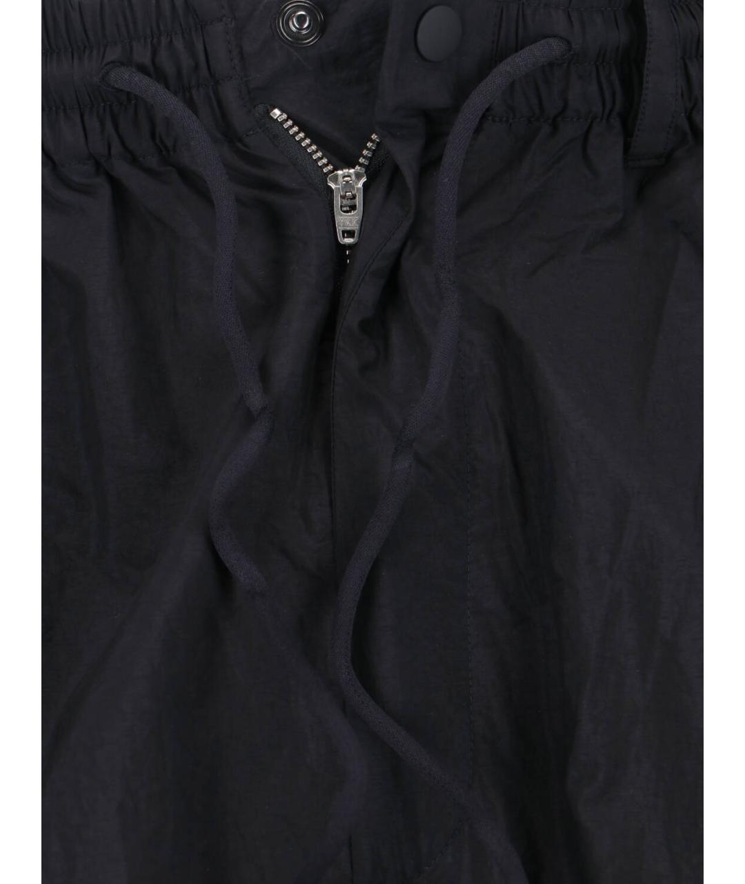 Y-3 Черные полиамидовые прямые брюки, фото 5