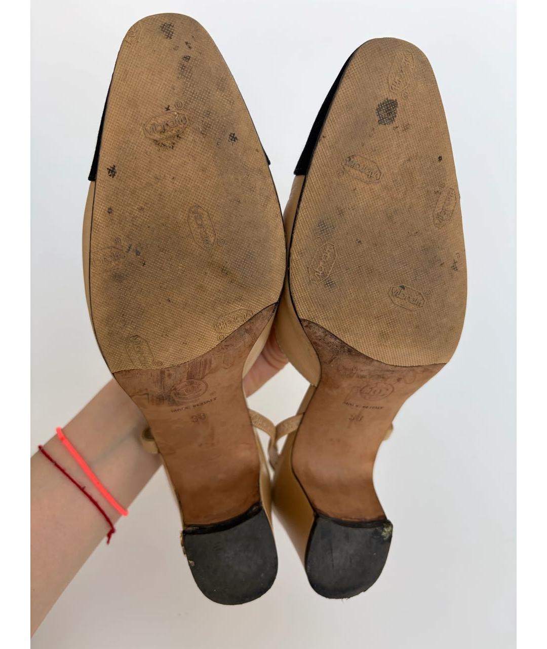 CHANEL Бежевые кожаные туфли, фото 7