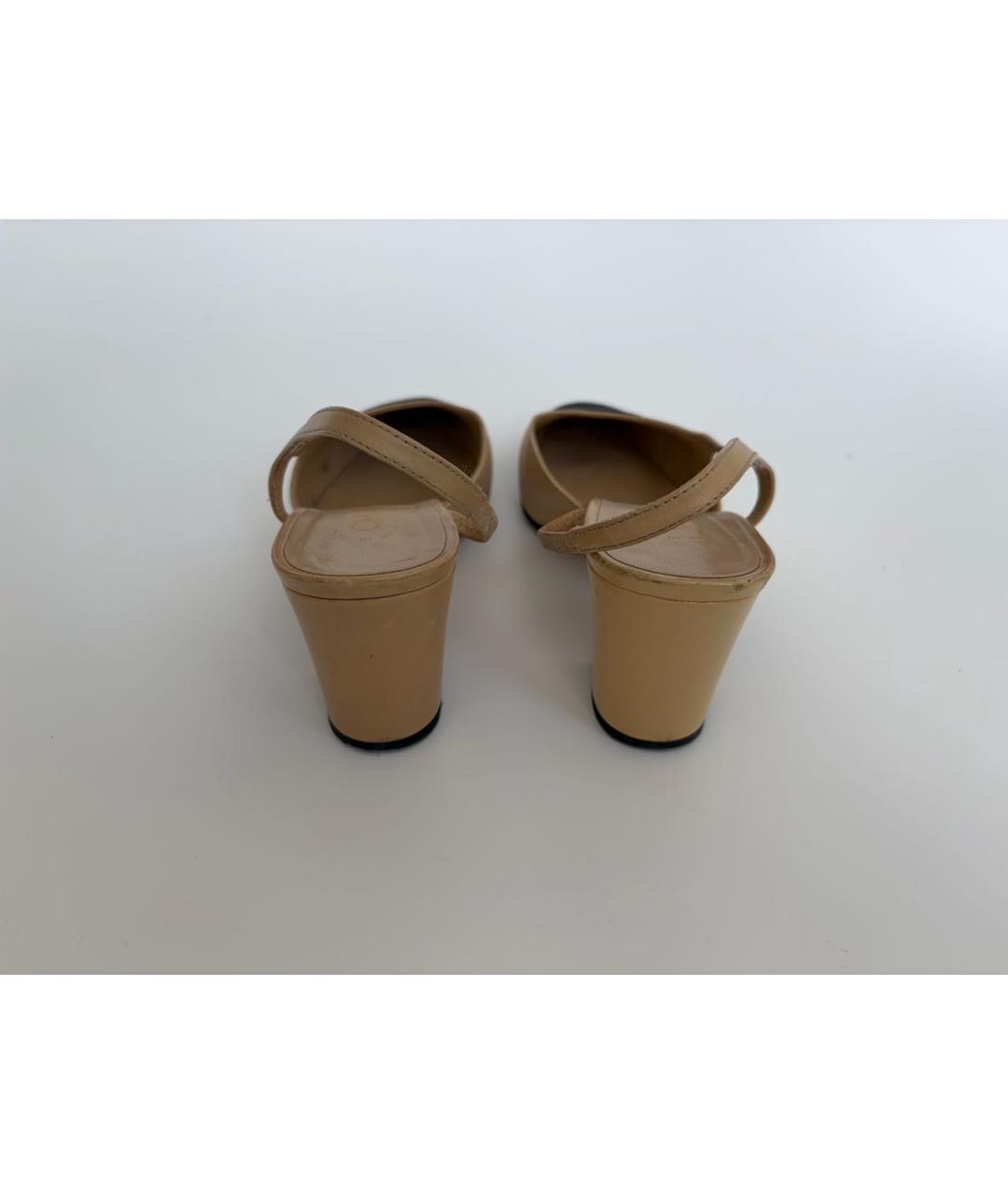 CHANEL Бежевые кожаные туфли, фото 5