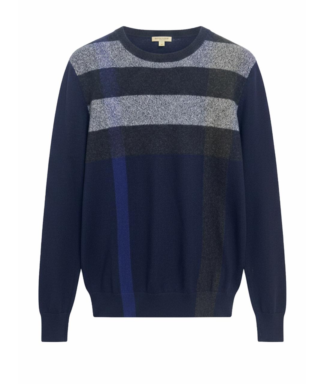 BURBERRY Темно-синий шерстяной джемпер / свитер, фото 1