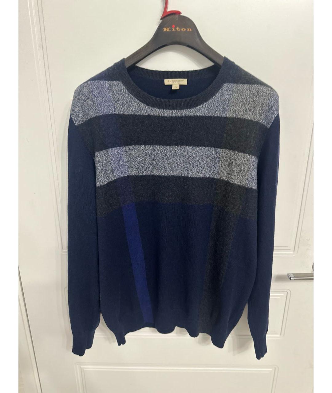 BURBERRY Темно-синий шерстяной джемпер / свитер, фото 3