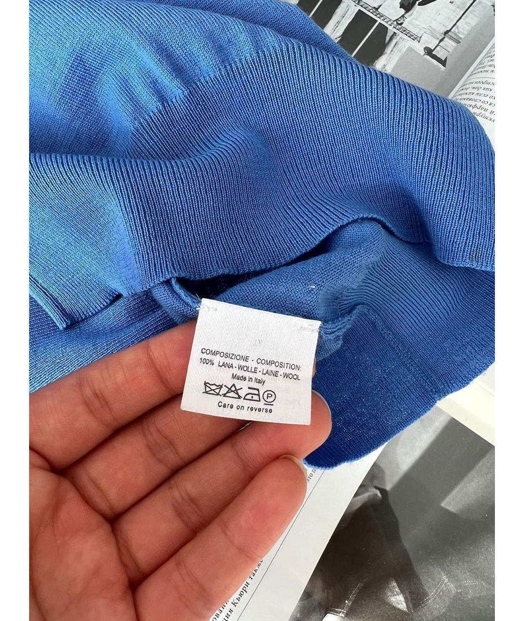 SAINT LAURENT Синий шерстяной джемпер / свитер, фото 6