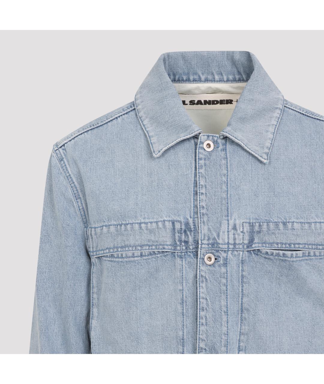 JIL SANDER Голубая хлопковая куртка, фото 3
