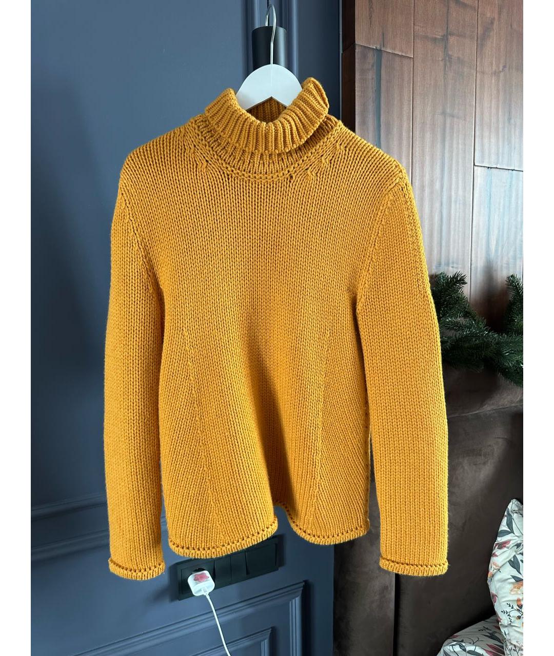 BOTTEGA VENETA Оранжевый кашемировый джемпер / свитер, фото 9