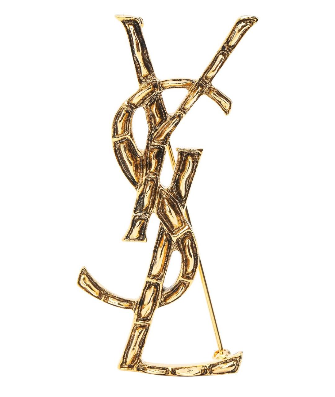 SAINT LAURENT Золотая металлическая булавка / брошь, фото 1