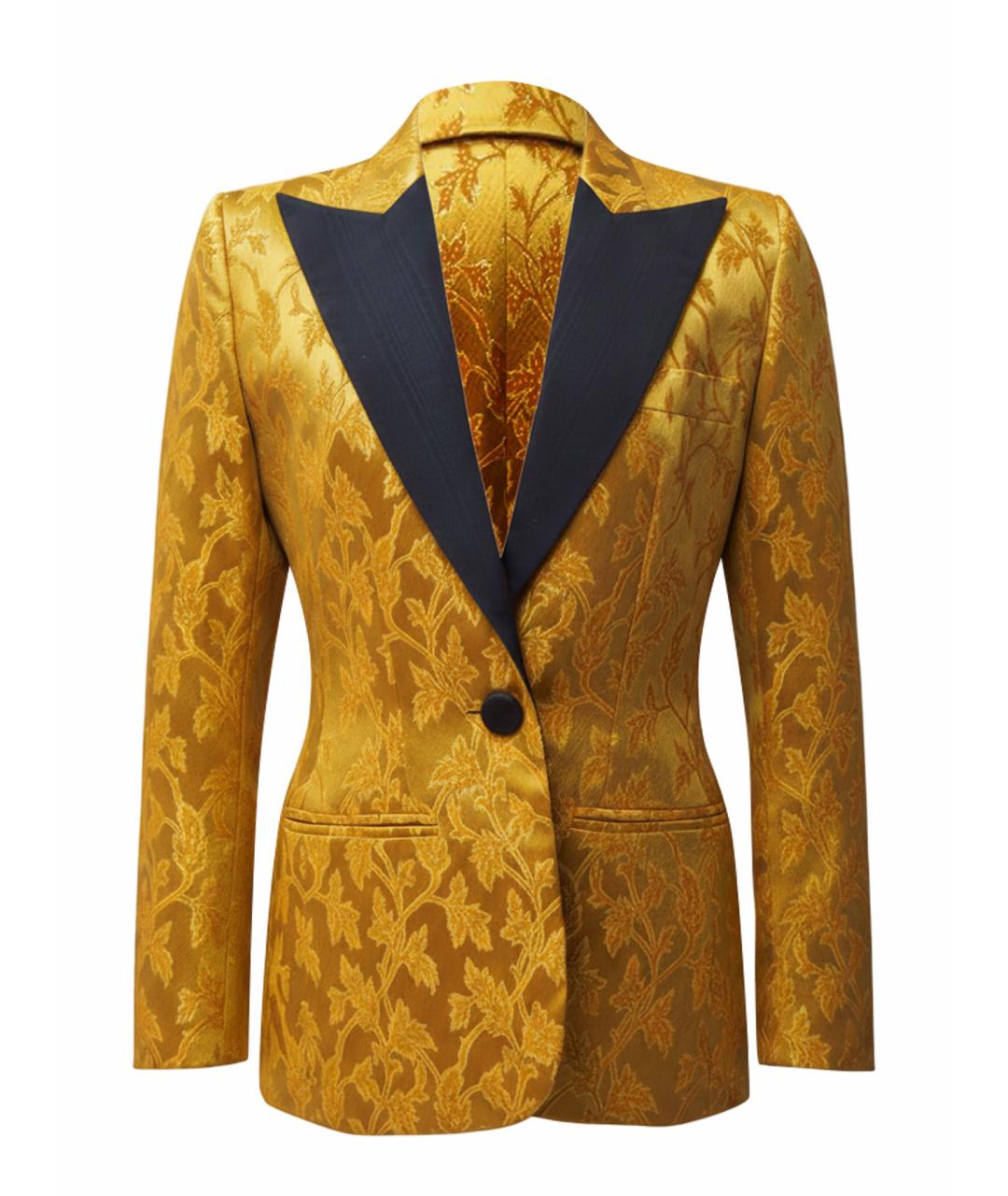 SAINT LAURENT Горчичный шерстяной жакет/пиджак, фото 1