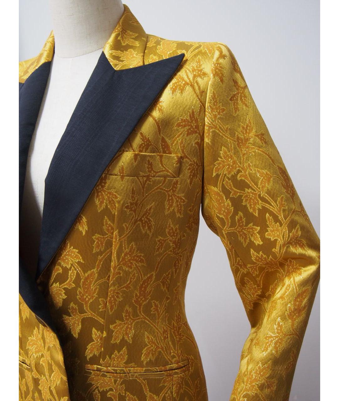 SAINT LAURENT Горчичный шерстяной жакет/пиджак, фото 3