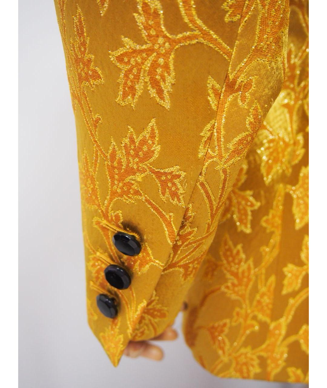 SAINT LAURENT Горчичный шерстяной жакет/пиджак, фото 4