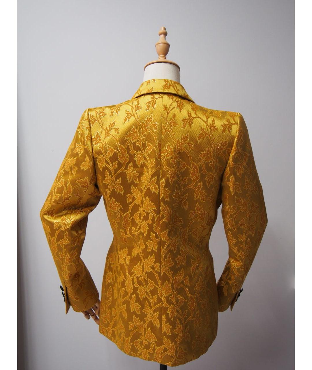 SAINT LAURENT Горчичный шерстяной жакет/пиджак, фото 2