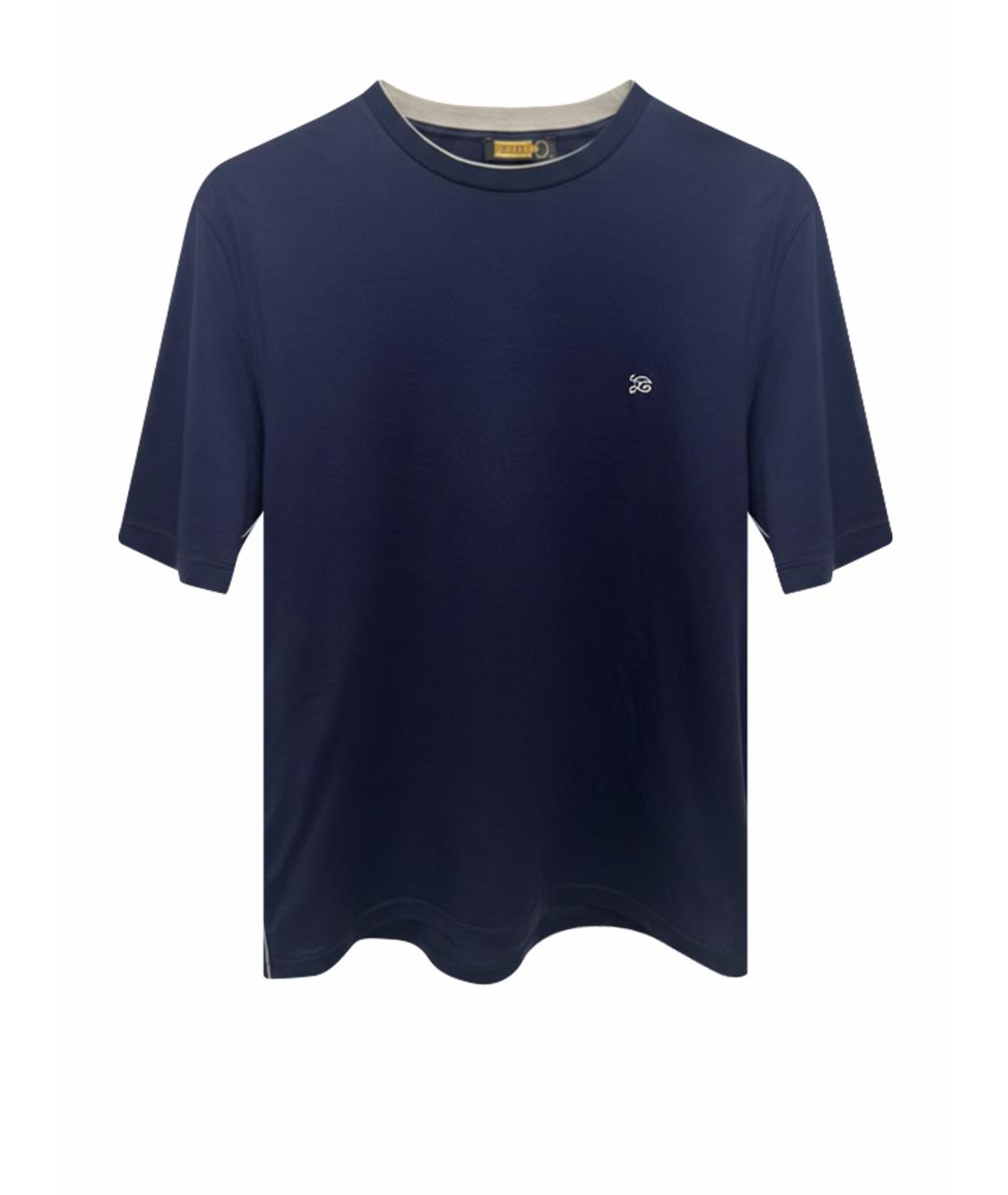 ZILLI Темно-синяя хлопковая футболка, фото 3