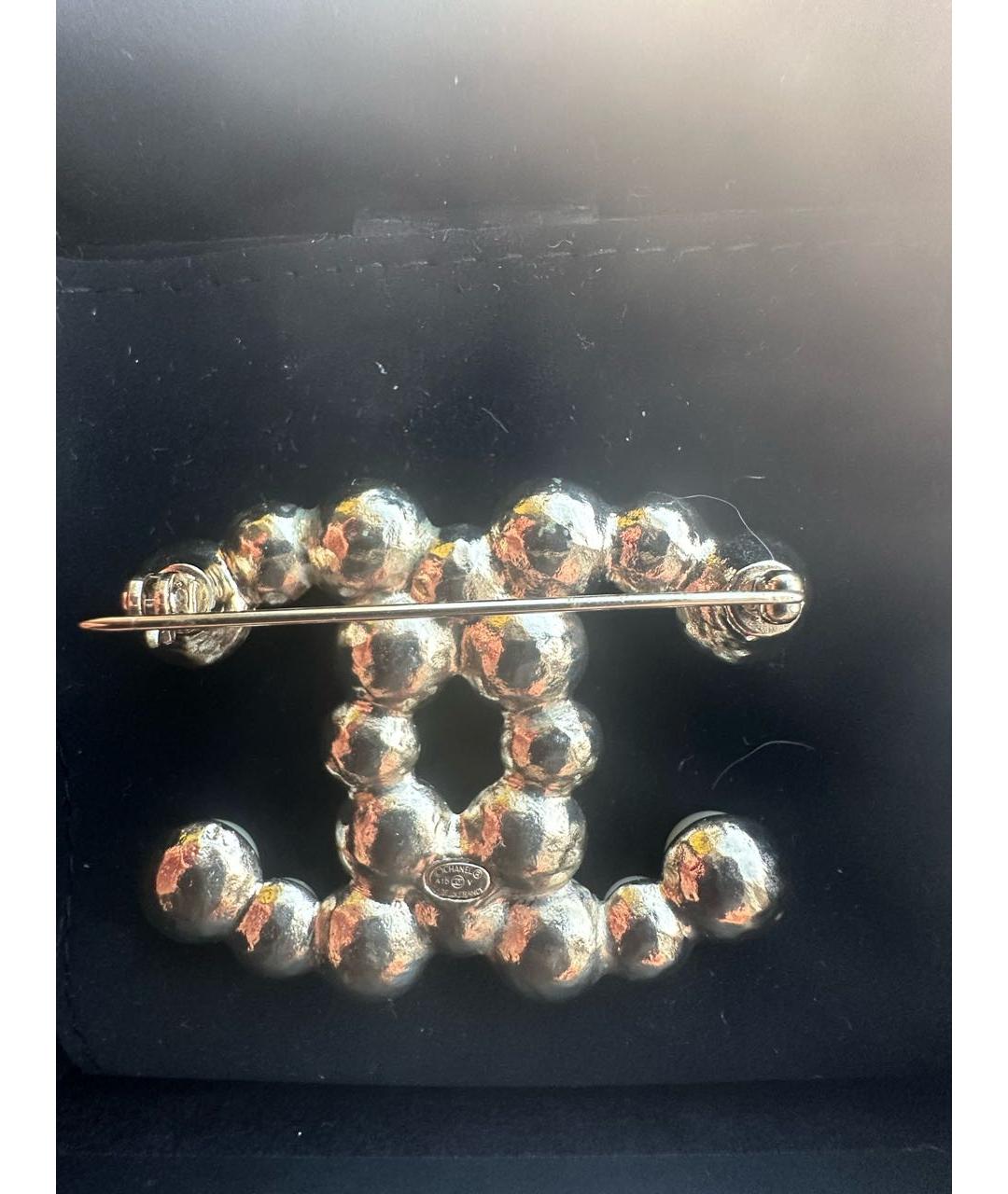 CHANEL Бежевая металлическая булавка / брошь, фото 2