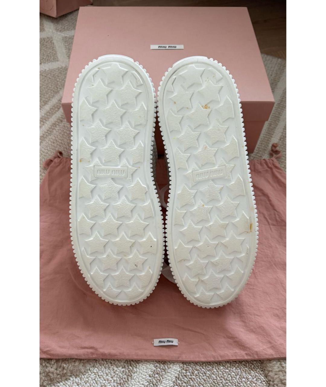 MIU MIU Белые текстильные кроссовки, фото 4