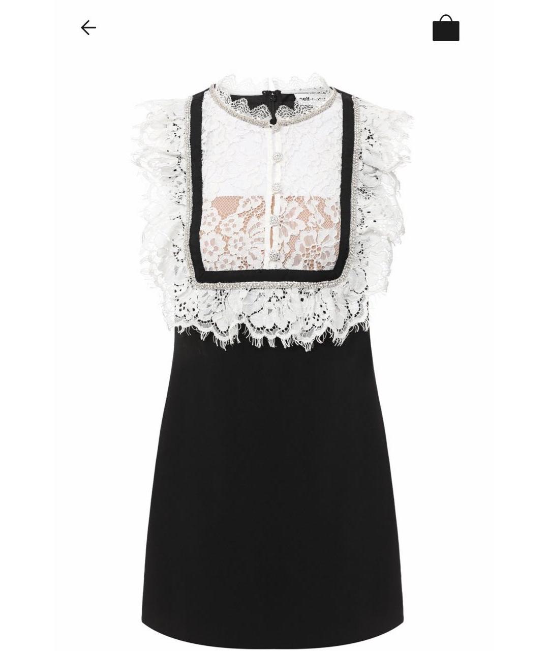 SELF-PORTRAIT Черное креповое коктейльное платье, фото 5