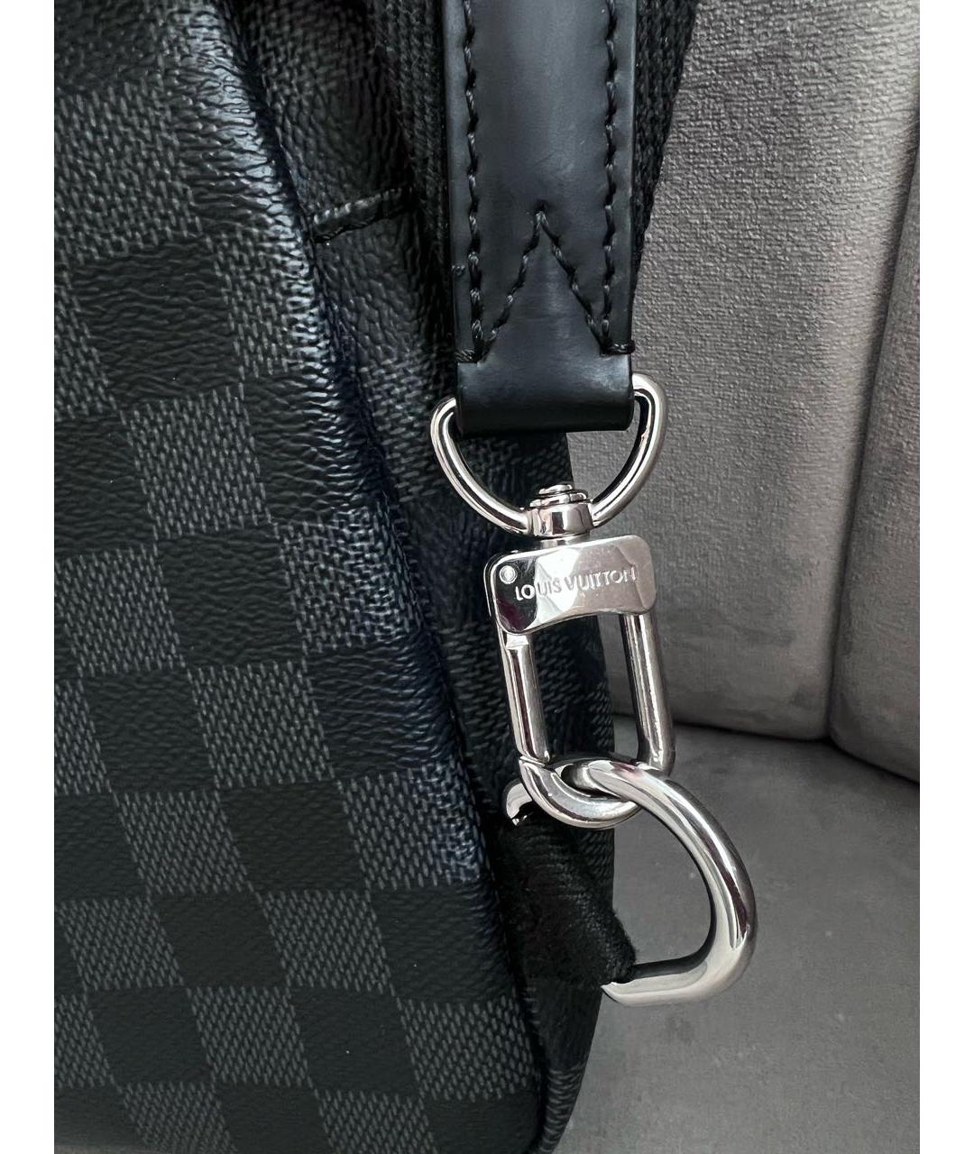 LOUIS VUITTON Черная кожаная сумка на плечо, фото 5