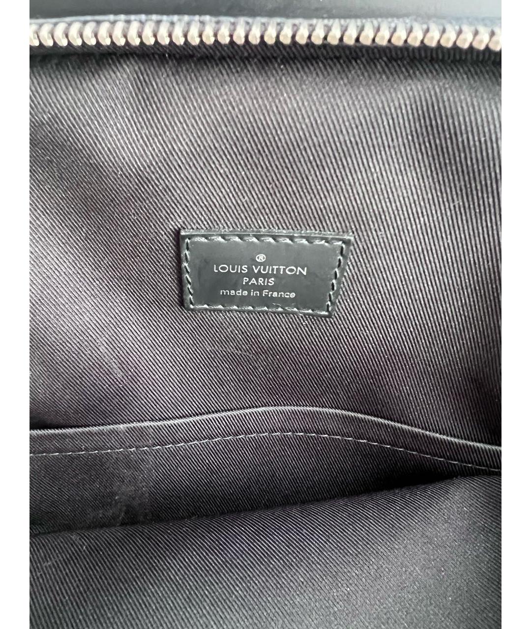 LOUIS VUITTON Черная кожаная сумка на плечо, фото 4