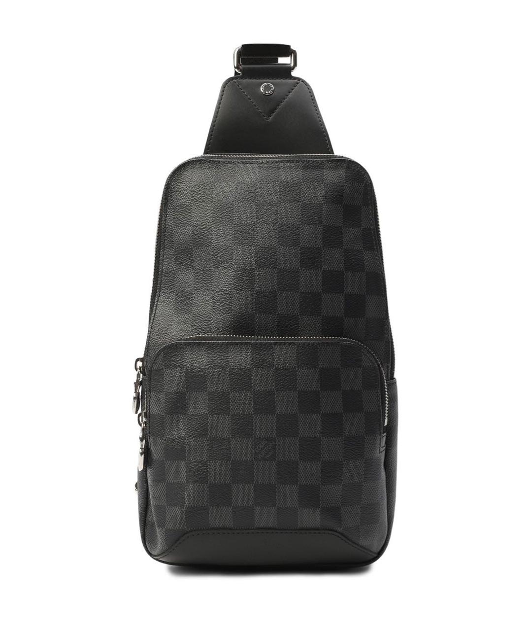 LOUIS VUITTON Черная кожаная сумка на плечо, фото 1