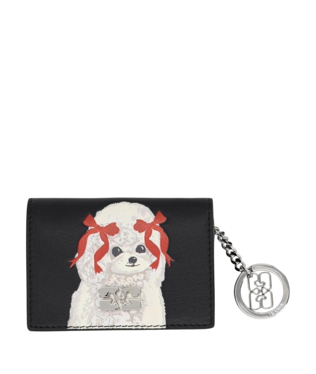 GANNI Черный кожаный кардхолдер, фото 1