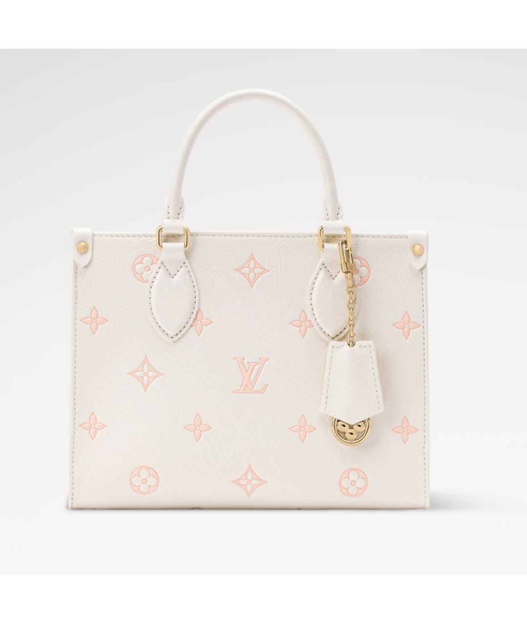 LOUIS VUITTON Белая кожаная сумка тоут, фото 4