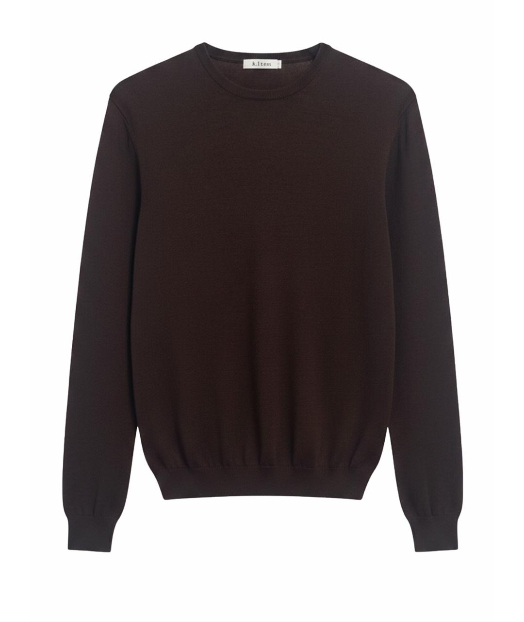 MALO Коричневый шерстяной джемпер / свитер, фото 1