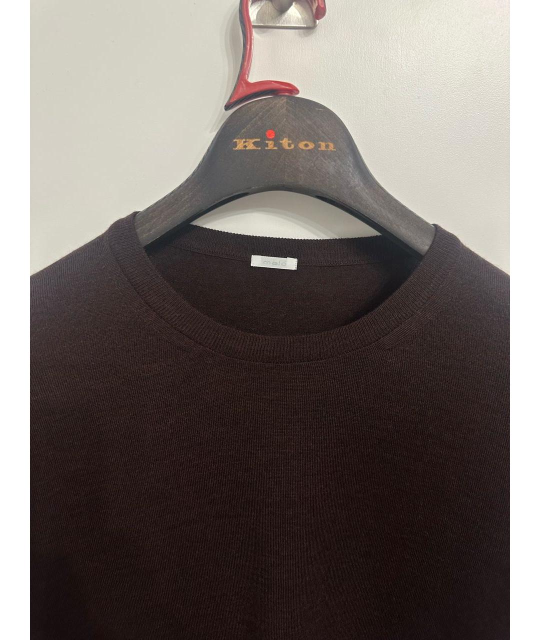 MALO Коричневый шерстяной джемпер / свитер, фото 2