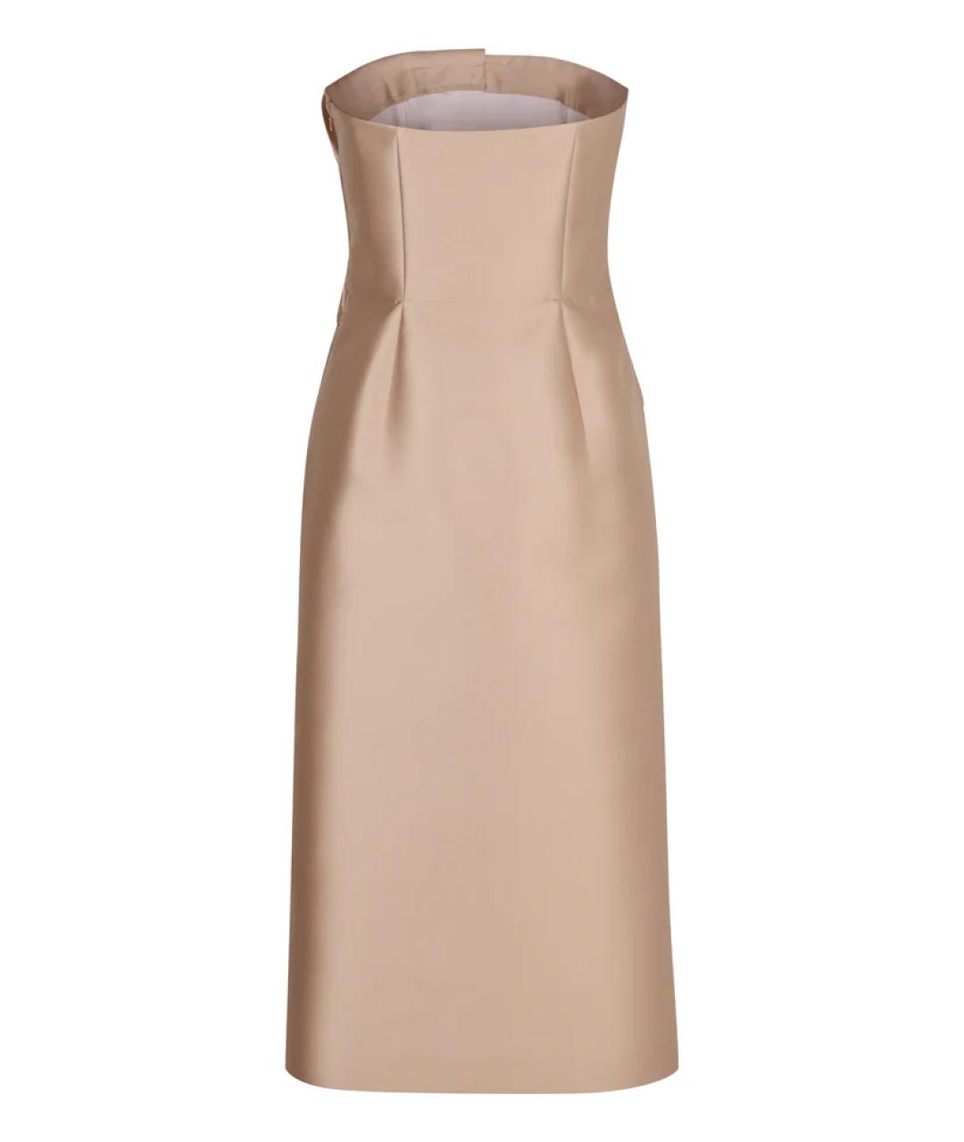 ALBERTA FERRETTI Бежевое полиэстеровое вечернее платье, фото 2